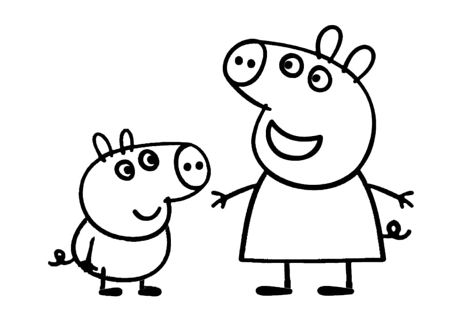 Peppa Pig hat eine sehr große Statur, verglichen mit ihrem jüngeren Bruder George !